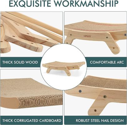 Les grattoirs de chat préférés des chats d'intérieur 5 en 1 avec cadre en bois massif et logo personnalisé