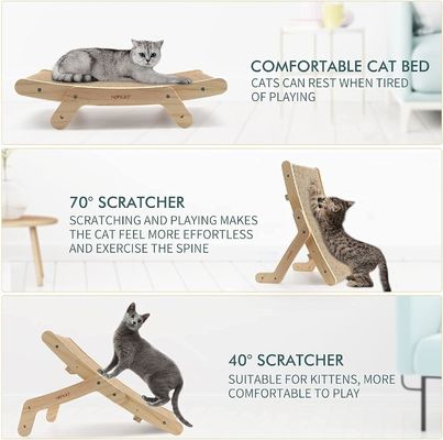 Les grattoirs de chat préférés des chats d'intérieur 5 en 1 avec cadre en bois massif et logo personnalisé