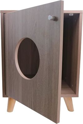 Boîte à litière pour chats cachée Table de nuit avec bouton de fermeture personnalisé Table en bois
