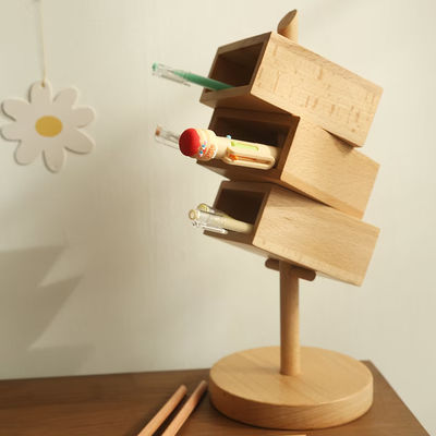 Organisateur de bureau octogonal NBeech Bois Noix noire pour et organisation de bureau polyvalente