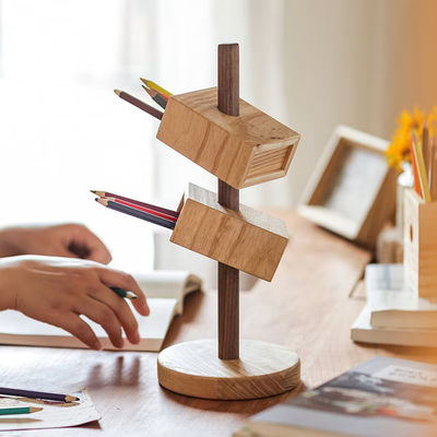 Organisateur de bureau octogonal NBeech Bois Noix noire pour et organisation de bureau polyvalente