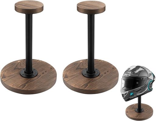 Échafaudage de casque de table avec couleur de bois de bouleau inachevé et style industriel