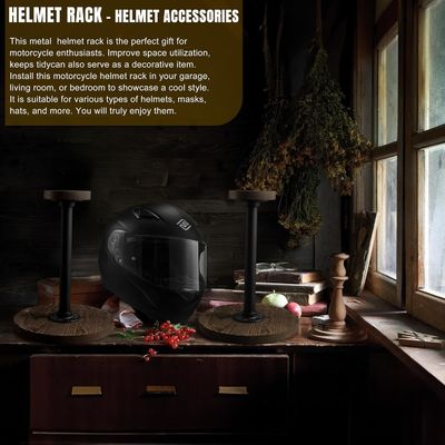 Échafaudage de casque de table avec couleur de bois de bouleau inachevé et style industriel