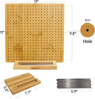 Mat de blocage de tricot artisanal Plaque de bambou avec des piquets
