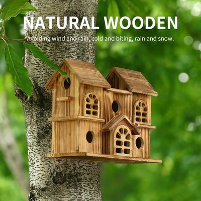 Maison d'oiseaux suspendue en bois, fabriquée à la main, nid de hamster pour jardin