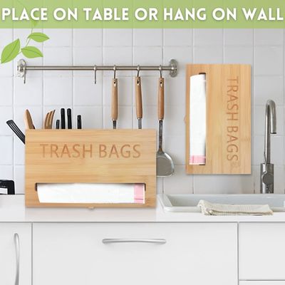 Classification Distributeur de sacs en bambou à support non pliable pour sacs à ordures monté au mur