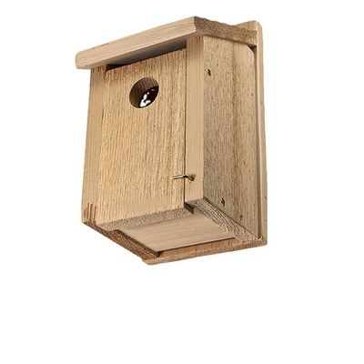 Fermeture en poussée Décoration de jardin à motif solide Maison d'oiseaux en bois avec porche avant
