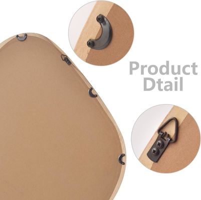 Miroir de ferme rond en bois verni unique pour salon et salle de bain moderne