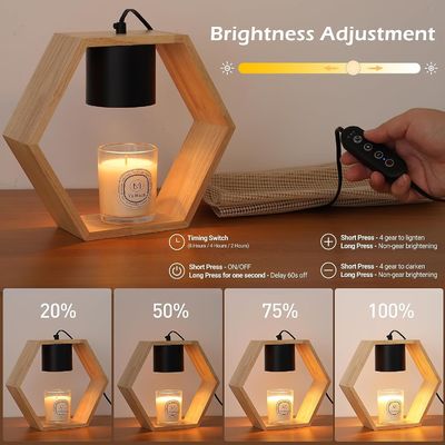 Porteurs de bougies à colonne en bois brun rustique moderne pour la décoration intérieure 3D x 9 "W x 22"H