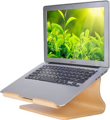 Étagère d'ordinateur portable en bois pour MacBook Y Emballage de courrier d'impression brûlée Dock de support ventilé