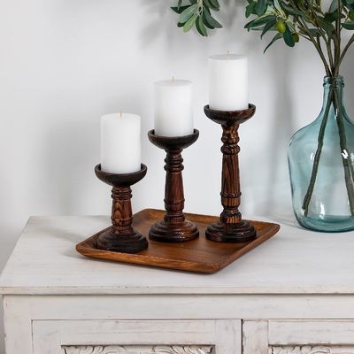 Décoration de la maison Montre de bougies en bois fait à la main pour la fête de mariage Conception artisanale