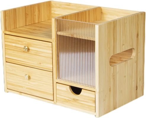 Des tiroirs de bureau en bois de bambou pratiques et compacts Organisateur pour le stockage de cosmétiques