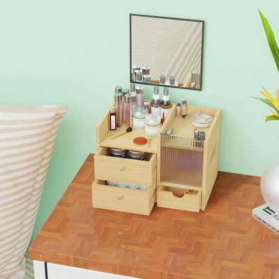 Des tiroirs de bureau en bois de bambou pratiques et compacts Organisateur pour le stockage de cosmétiques