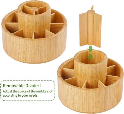 Logo personnalisé Acceptable Bamboo Rotation Bureau d'organisation pour le Caddy de stockage de bureau