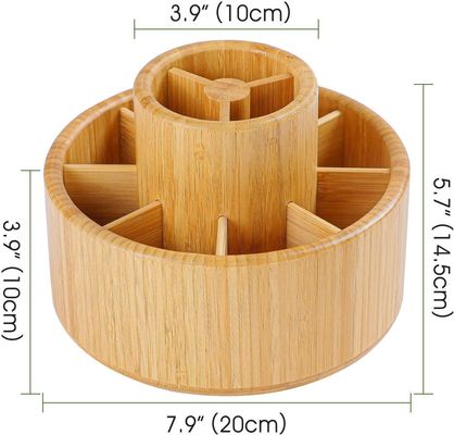 Logo personnalisé Acceptable Bamboo Rotation Bureau d'organisation pour le Caddy de stockage de bureau