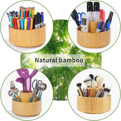 Logo personnalisé Acceptable Bamboo Rotation Bureau d'organisation pour le Caddy de stockage de bureau