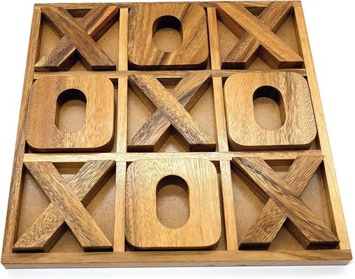 Jeu de société en bois XOXO Tic Tac Toe Idéal pour la décoration extérieure et le divertissement des hommes