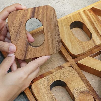 Jeu de société en bois XOXO Tic Tac Toe Idéal pour la décoration extérieure et le divertissement des hommes