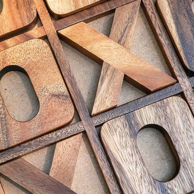 Jeu de société en bois XOXO Tic Tac Toe Idéal pour la décoration extérieure et le divertissement des hommes