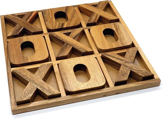 Jeu de société en bois XOXO Tic Tac Toe Idéal pour la décoration extérieure et le divertissement des hommes