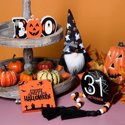 Décorations d'Halloween écologiques pour enfants Hocus Pocus décor de plateau à trois niveaux