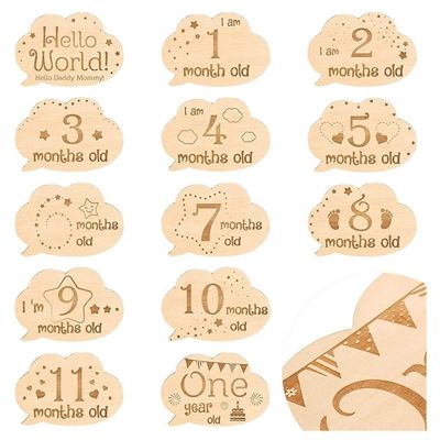 Taille personnalisée en contreplaqué Carte d'anniversaire pour bébé Idéal pour l'annonce de naissance du nouveau-né