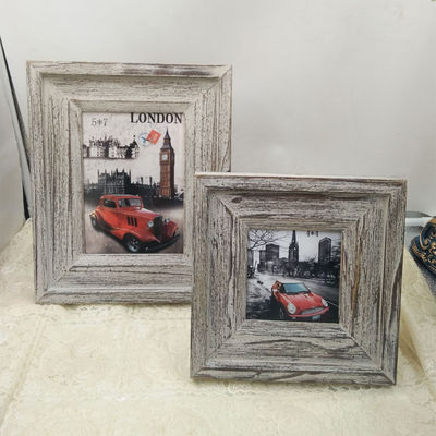 Cadres de peinture en bois 4 " 6 " 7 " en style rustique personnalisé sculpté à la main avec une couleur claire