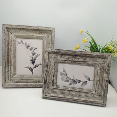 Cadres de peinture en bois 4 " 6 " 7 " en style rustique personnalisé sculpté à la main avec une couleur claire