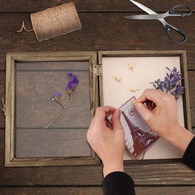 Casse d'affichage de boîte d'ombre protectrice pour préserver les photos et les souvenirs 25.4x20.3x5.6