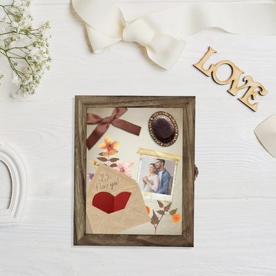 Casse d'affichage de boîte d'ombre protectrice pour préserver les photos et les souvenirs 25.4x20.3x5.6