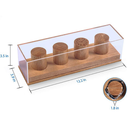 Logo personnalisé Acceptable Montre de montre en bois massif de chêne
