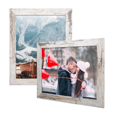 Des ensembles de cadres de photos en bois chics et délicieux avec des décorations murales rustiques personnalisées