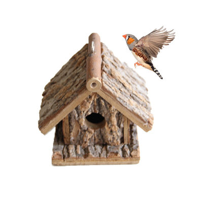 Maison d'oiseaux en bois imprimée sur écran de soie, artisanale et écologique