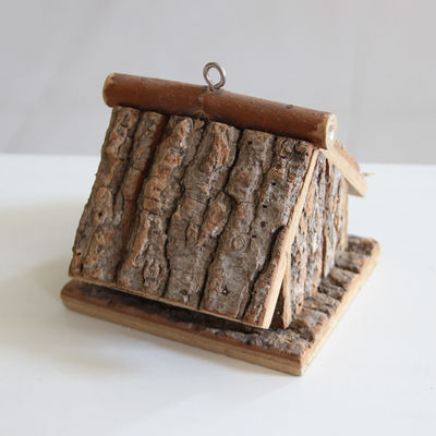 Maison d'oiseaux en bois imprimée sur écran de soie, artisanale et écologique