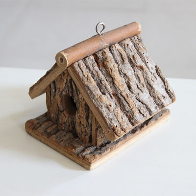 Maison d'oiseaux en bois imprimée sur écran de soie, artisanale et écologique