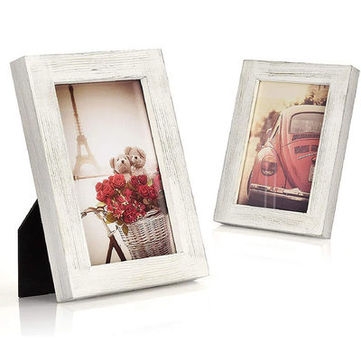 Décoration de la maison rustique Plaque d'art mural en bois Signe avec cadre photo et impression brûlée