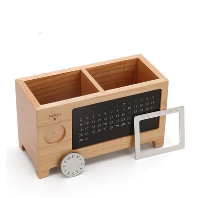 17X7.2X9.6cm Porteur de stylo en bois Boîte de calendrier de l'avent Gardez vos fournitures scolaires organisées