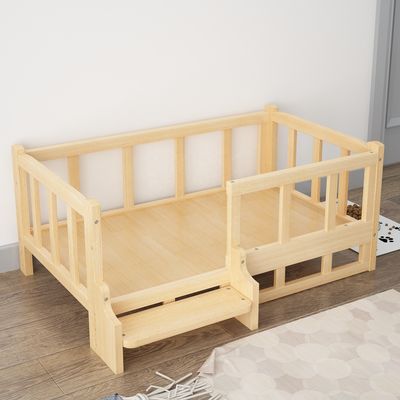 Couvercle amovible Lit en bois pour animaux de compagnie pour les poméraniens et les chiens Teddy