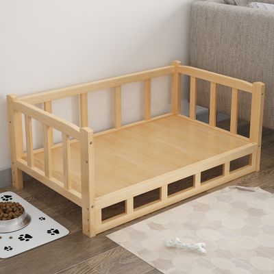 Couvercle amovible Lit en bois pour animaux de compagnie pour les poméraniens et les chiens Teddy