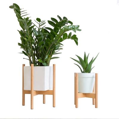 Étagère de fleur en bois de style nordique concis Étagères réglables pour plantes de bambou pour intérieur