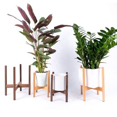 Étagère de fleur en bois de style nordique concis Étagères réglables pour plantes de bambou pour intérieur