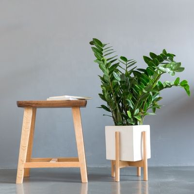 Étagère de fleur en bois de style nordique concis Étagères réglables pour plantes de bambou pour intérieur