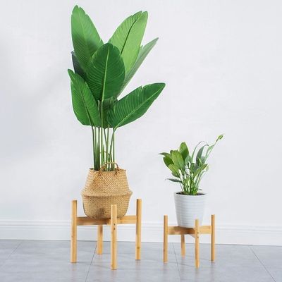 Étagère de fleur en bois de style nordique concis Étagères réglables pour plantes de bambou pour intérieur