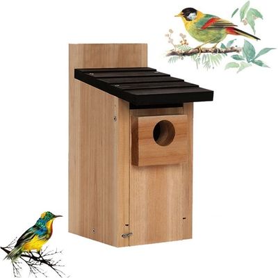 Nature Maison d'oiseaux en bois pour l'extérieur bricolage Boîte de nid d'oiseau bleu suspendu à l'arbre Maison d'oiseaux en bois