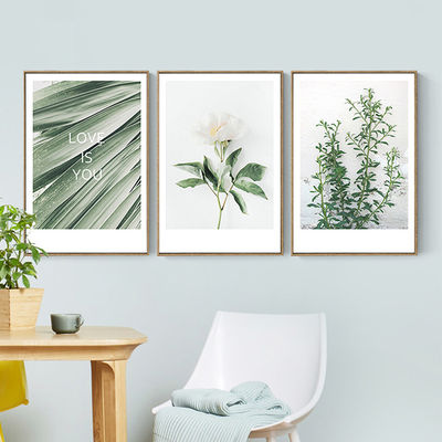 Art murale de plantes végétales vertes de 4/6 plantes décorations murales en bois 8 "x10" en fer