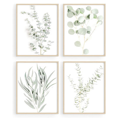 Art murale de plantes végétales vertes de 4/6 plantes décorations murales en bois 8 "x10" en fer