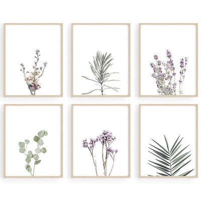 Art murale de plantes végétales vertes de 4/6 plantes décorations murales en bois 8 "x10" en fer