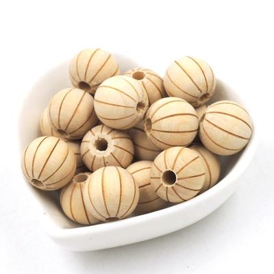 Perles de bois rondes en vrac de 20 mm, idéales pour les cadeaux et les colliers en couleur naturelle
