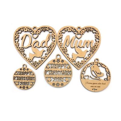 Produits de décoration de Noël en forme d'animal Ornement en feutre suspendu en bois pour les événements