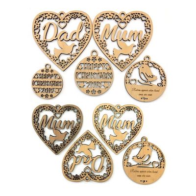 Produits de décoration de Noël en forme d'animal Ornement en feutre suspendu en bois pour les événements